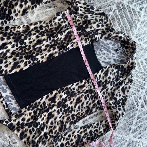 Cheetah Animal Print Women's Cardigan With Black Blouse Milano Large - Picture 5 of 10